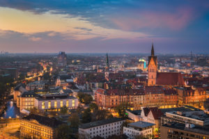 Aerial view of the old town of Hannover, Germany Aerial view of the old town of Hannover, Germany